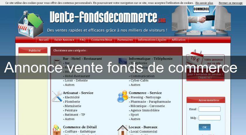 Annonce vente fonds de commerce Annonce vente fonds de commerce