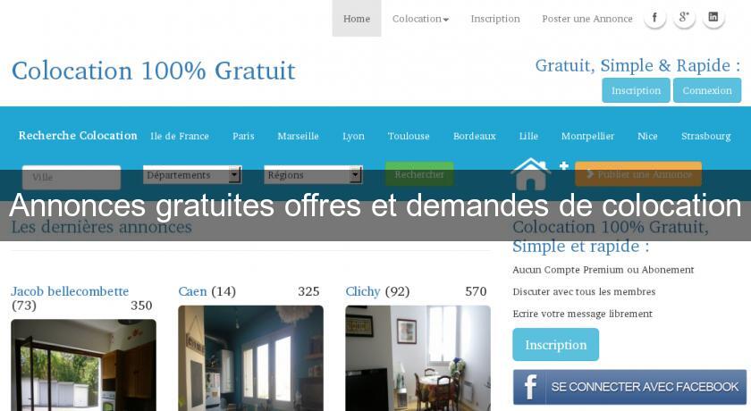 Annonces gratuites offres et demandes de colocation Annonces gratuites offres et demandes de colocation