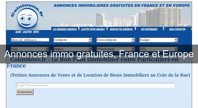 Annonces immo gratuites, France et Europe Annonces immo gratuites, France et Europe