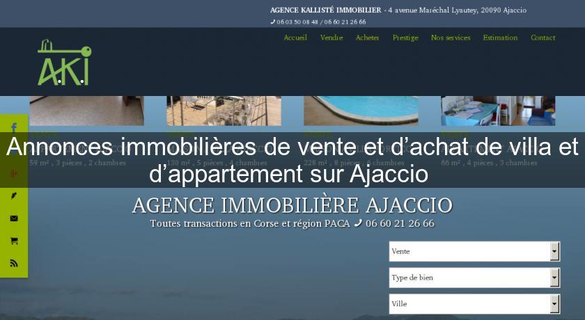 Annonces immobilières de vente et d’achat de villa et d’appartement sur Ajaccio Annonces immobilières de vente et d’achat de villa et d’appartement sur Ajaccio