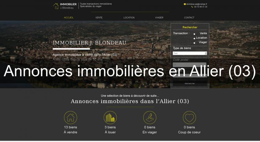 Annonces immobilières en Allier (03) Annonces immobilières en Allier (03)