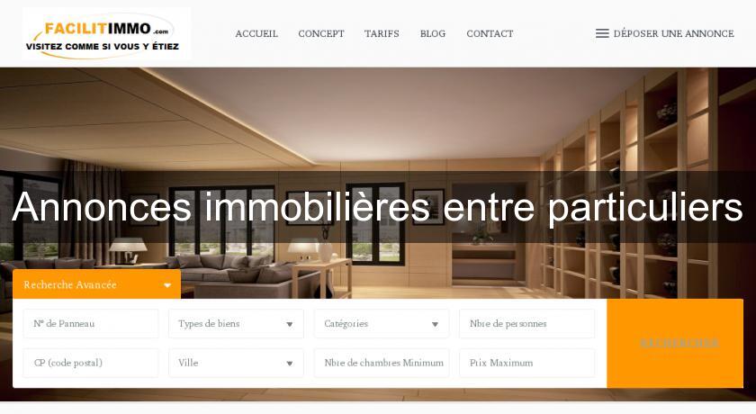 Annonces immobilières entre particuliers Annonces immobilières entre particuliers