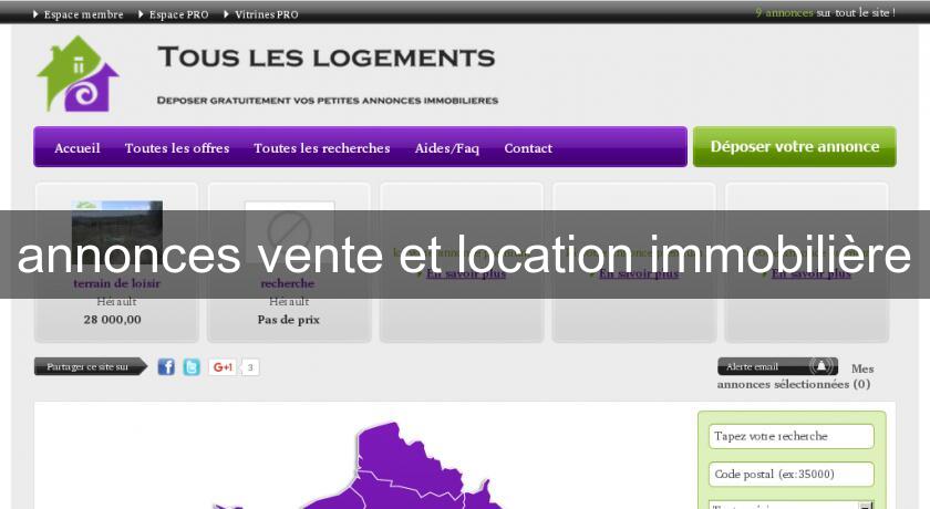 annonces vente et location immobilière annonces vente et location immobilière