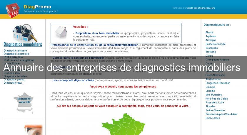 Annuaire des entreprises de diagnostics immobiliers Annuaire des entreprises de diagnostics immobiliers