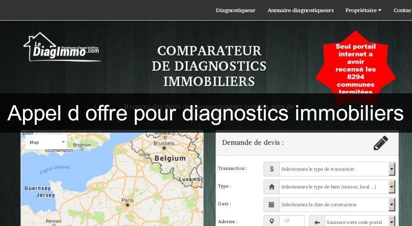 Appel d'offre pour diagnostics immobiliers Appel d'offre pour diagnostics immobiliers