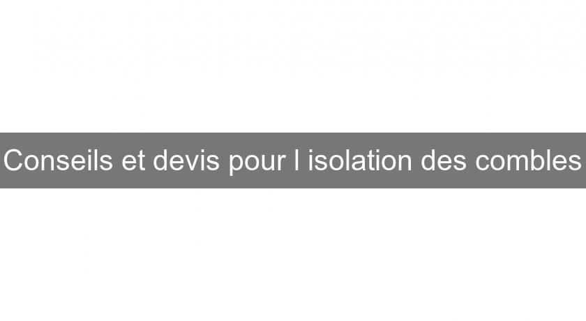 Conseils et devis pour l'isolation des combles Conseils et devis pour l'isolation des combles