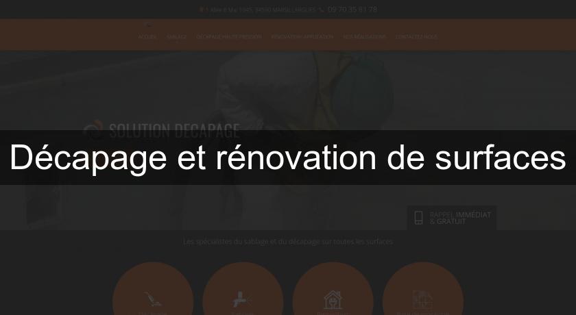 Décapage et rénovation de surfaces Décapage et rénovation de surfaces