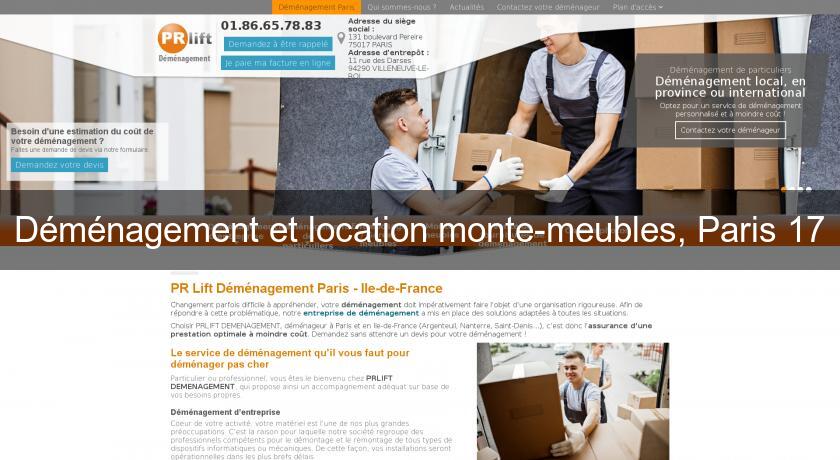 Déménagement et location monte-meubles, Paris 17 Déménagement et location monte-meubles, Paris 17