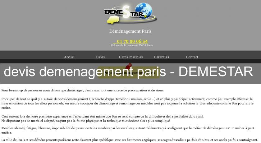 devis demenagement paris - DEMESTAR devis demenagement paris - DEMESTAR