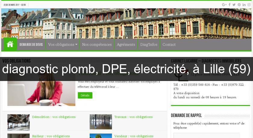 diagnostic plomb, DPE, électricité, à Lille (59) diagnostic plomb, DPE, électricité, à Lille (59)