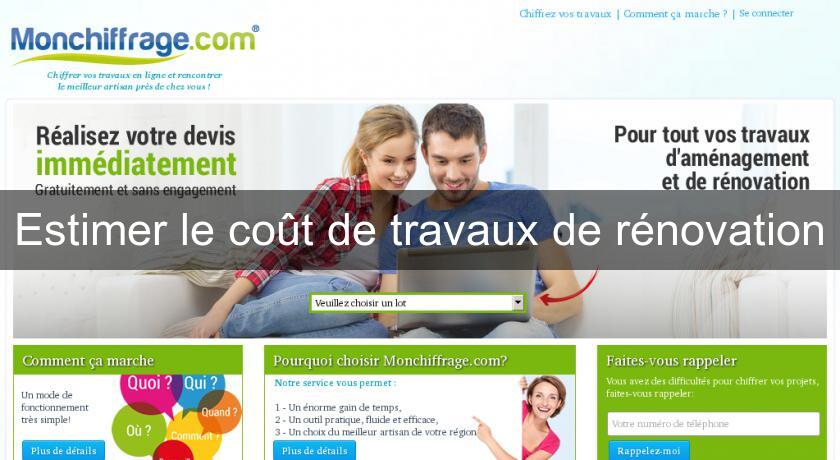 Estimer le coût de travaux de rénovation Estimer le coût de travaux de rénovation