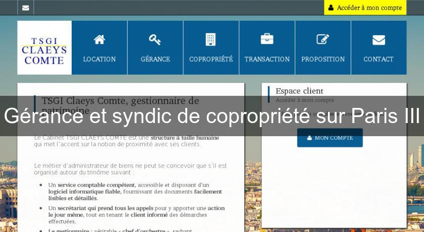 Gérance et syndic de copropriété sur Paris III Gérance et syndic de copropriété sur Paris III