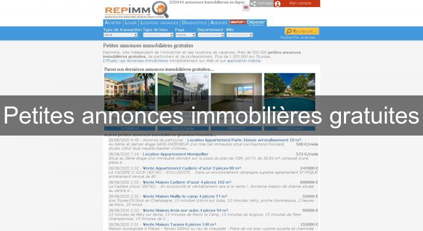 Petites annonces immobilières gratuites Petites annonces immobilières gratuites