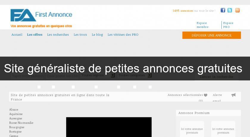 Site généraliste de petites annonces gratuites Site généraliste de petites annonces gratuites