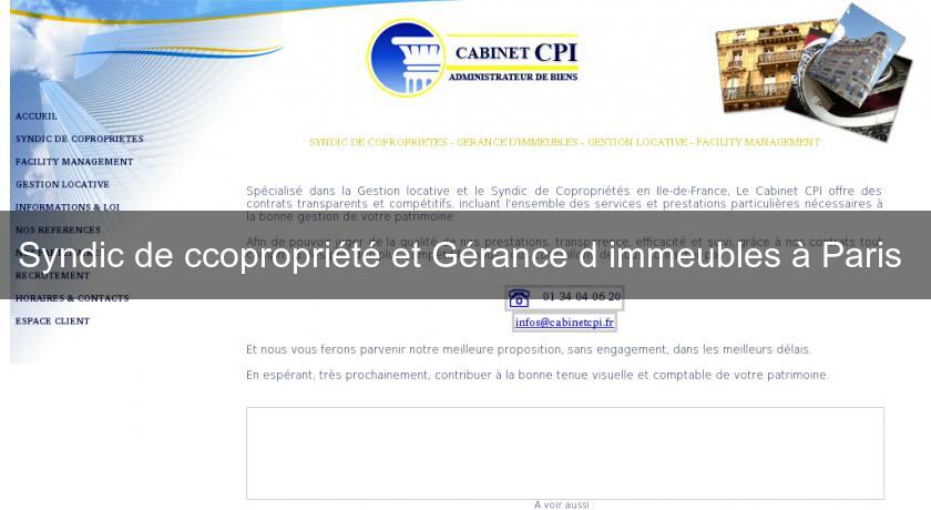 Syndic de ccopropriété et Gérance d'immeubles à Paris Syndic de ccopropriété et Gérance d'immeubles à Paris