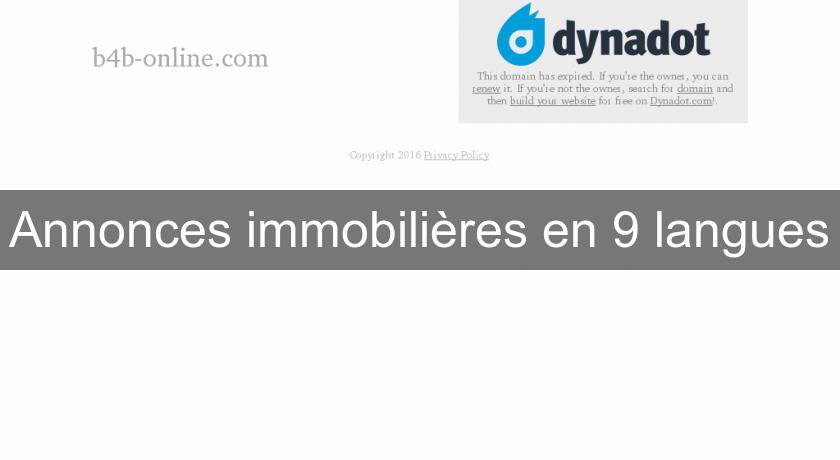 Annonces immobilières en 9 langues Annonces immobilières en 9 langues