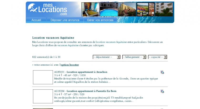 Annonces Locations vacances Annonces Locations vacances