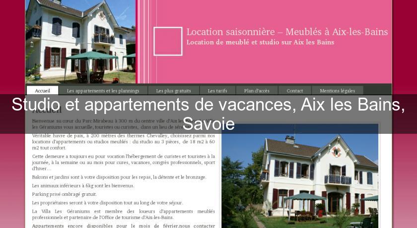 Studio et appartements de vacances, Aix les Bains, Savoie Studio et appartements de vacances, Aix les Bains, Savoie