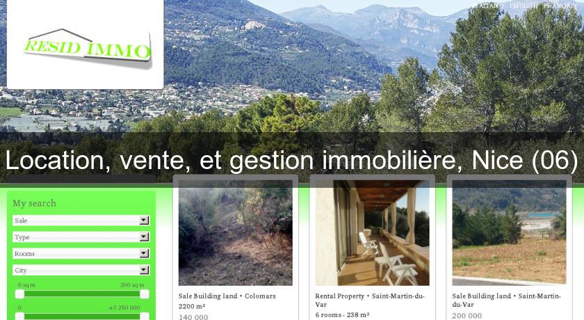 Location, vente, et gestion immobilière, Nice (06) Location, vente, et gestion immobilière, Nice (06)