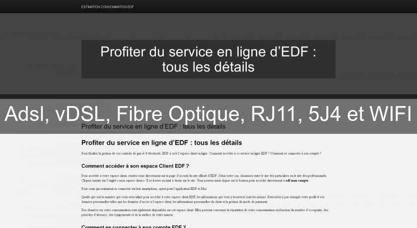 Adsl, vDSL, Fibre Optique, RJ11, 5J4 et WIFI Adsl, vDSL, Fibre Optique, RJ11, 5J4 et WIFI