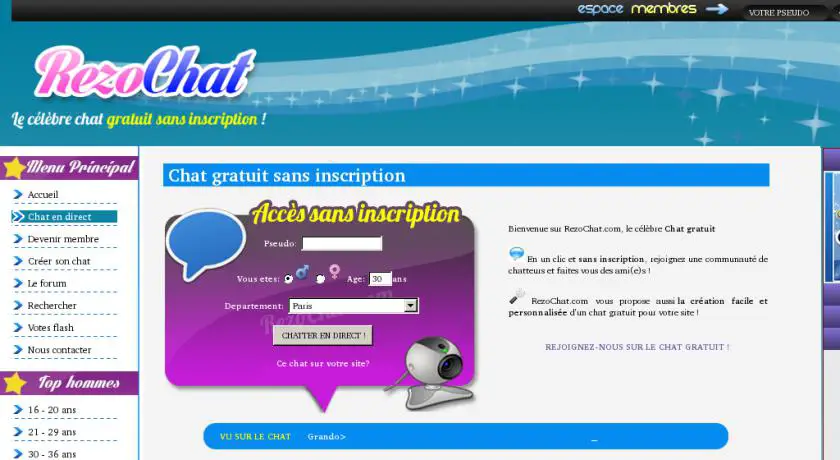 Tchat - Chat sans inscription - Tchat gratuit - Chat webcam