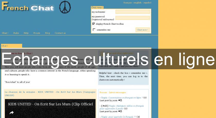 Echanges culturels en ligne Echanges culturels en ligne