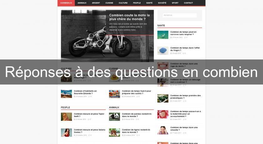 Réponses à des questions en combien Réponses à des questions en combien