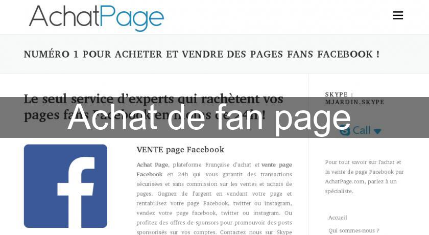 Achat de fan page Achat de fan page