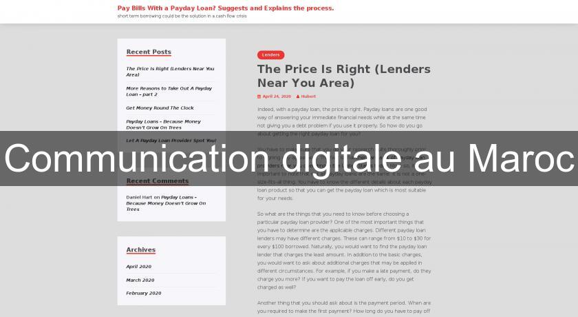 Communication digitale au Maroc Communication digitale au Maroc