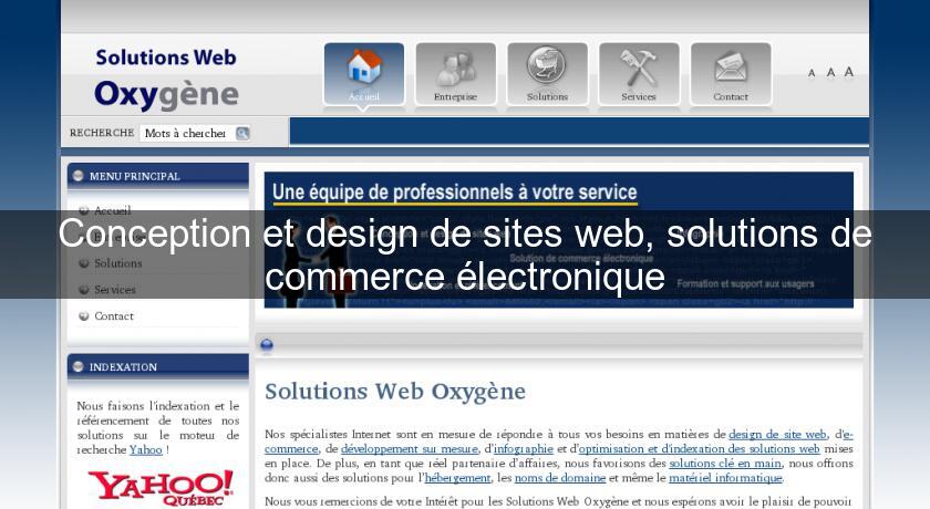 Conception et design de sites web, solutions de commerce électronique Conception et design de sites web, solutions de commerce électronique