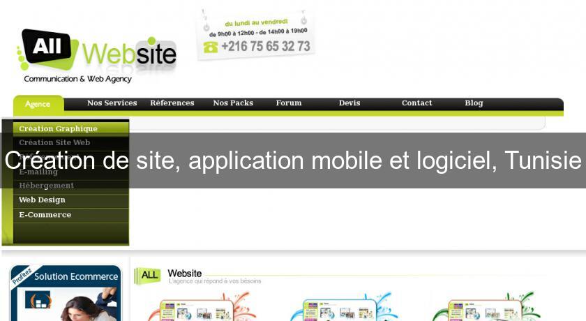 Création de site, application mobile et logiciel, Tunisie Création de site, application mobile et logiciel, Tunisie