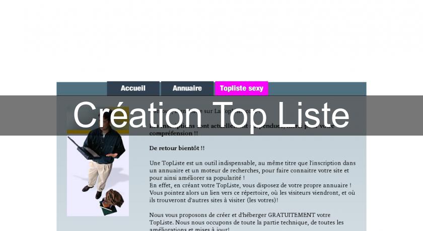 Création Top Liste Création Top Liste