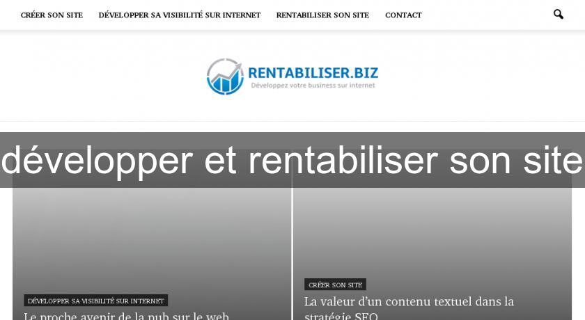 développer et rentabiliser son site développer et rentabiliser son site