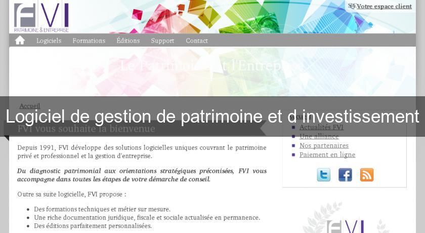 Logiciel de gestion de patrimoine et d'investissement Logiciel de gestion de patrimoine et d'investissement