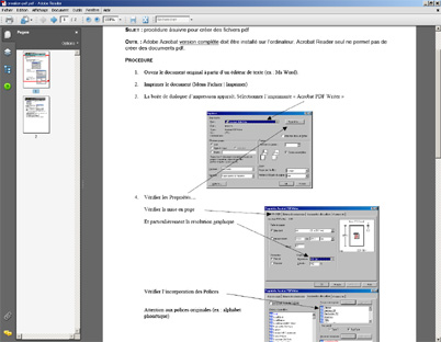 capture d'ecran Adobe Reader v 8