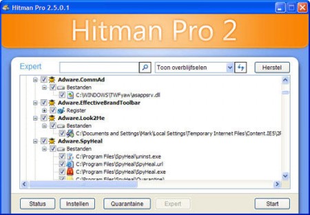 capture d'ecran Hitman Pro v 2.5