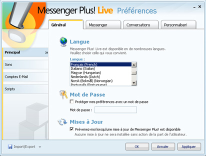 capture d'ecran Messenger Plus! Live
