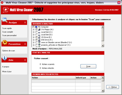 capture d'ecran Multi Virus Cleaner 2007 v 7.3.0