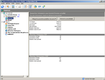 capture d'ecran Outpost firewall PRO v 4