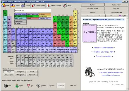 capture d'ecran Periodic Table v 2.7.1 Extra