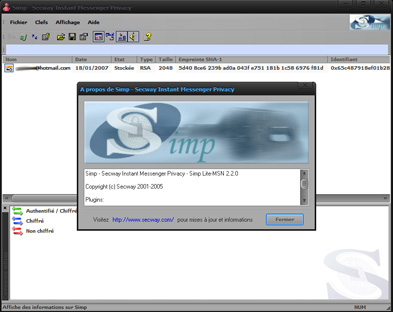 capture d'ecran SimpLite MSN Messenger