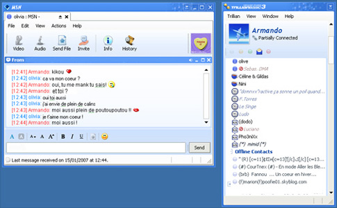 capture d'ecran Trillian v 3.1