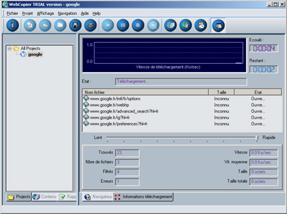 capture d'ecran WebCopier v 4.4