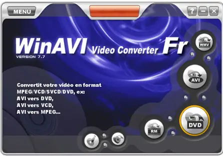 capture d'ecran WinAVI Video Converter v 7.7 Fr