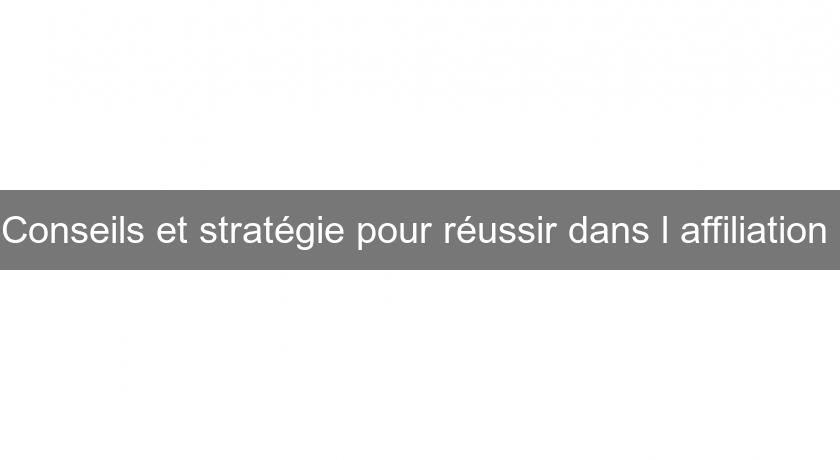 Conseils et stratégie pour réussir dans l'affiliation Conseils et stratégie pour réussir dans l'affiliation
