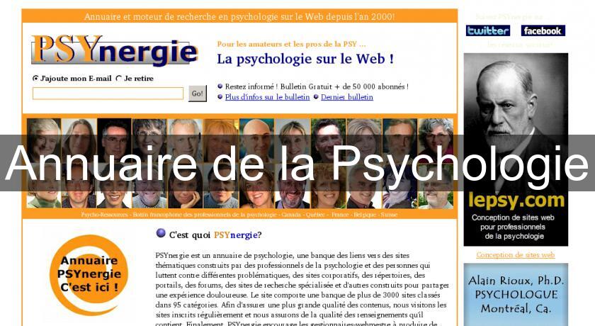 Annuaire de la Psychologie Annuaire de la Psychologie