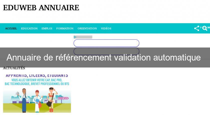 Annuaire de référencement validation automatique Annuaire de référencement validation automatique