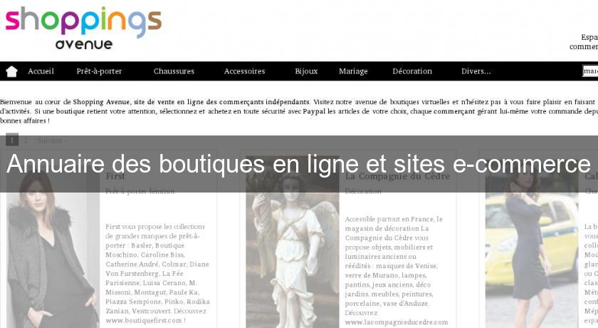 Annuaire des boutiques en ligne et sites e-commerce Annuaire des boutiques en ligne et sites e-commerce