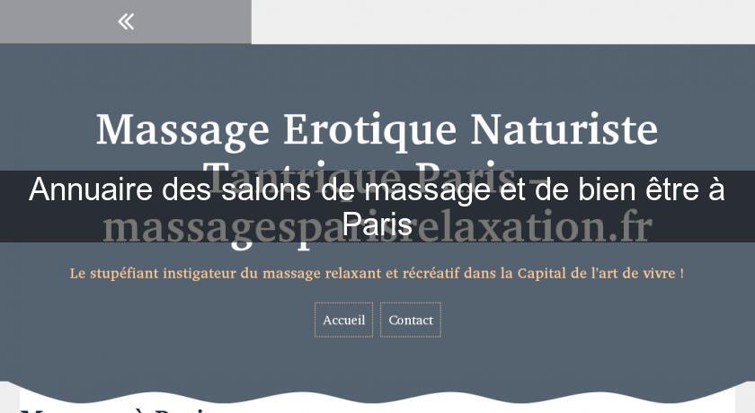 Annuaire des salons de massage et de bien être à Paris Annuaire des salons de massage et de bien être à Paris