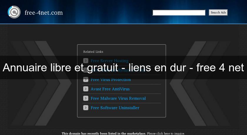 Annuaire libre et gratuit - liens en dur - free 4 net Annuaire libre et gratuit - liens en dur - free 4 net